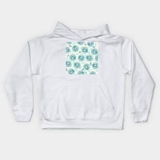 Pattern blue flower nature cute Kids Hoodie